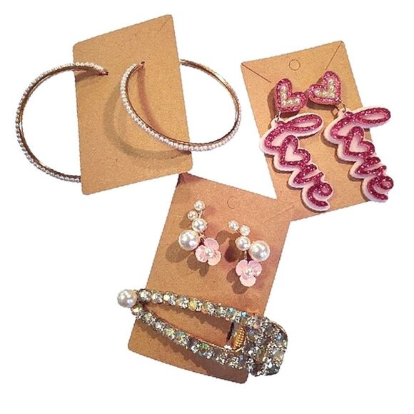 Jewelry - 3 Pairs of Earrings And 1 Hair Clip Accessory Bundle Of 4 NWT